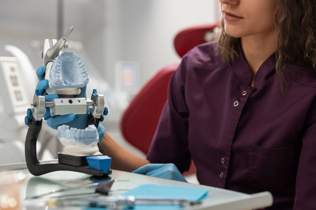 Close-up of healthy white teeth smiling after treatment at Tandon Dental Studio in Gurugram.